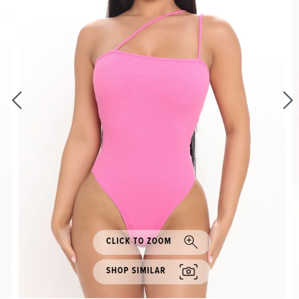 Fashion Nova pink dream escape strappy bodysuit